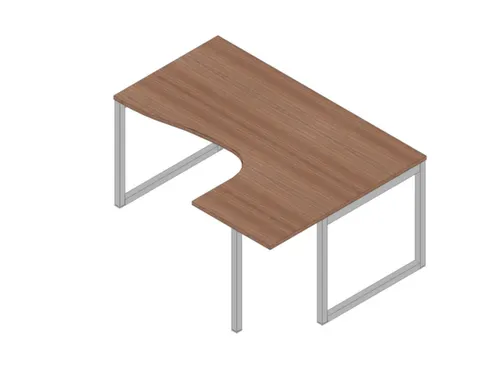 hoek-bureau,HxBxD 730x1600x1200mm,blad canaletto-hout