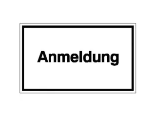 aanwijzingsbord,Aanmelding,PVC,om te verlijmen,HxB 150x250mm - 1