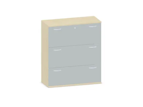 hangmappenkast 1150x1000x430mm 3hangmappenframes esdoorn + Lichtgrijs