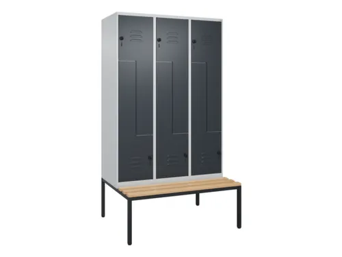 Z-garderobekast,HxBxD 2120x1200x815mm,6vak,vak B 400mm,draaigrendel