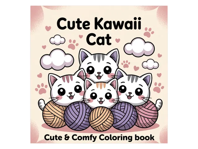 Kleurboek Cute Kawaii Cat