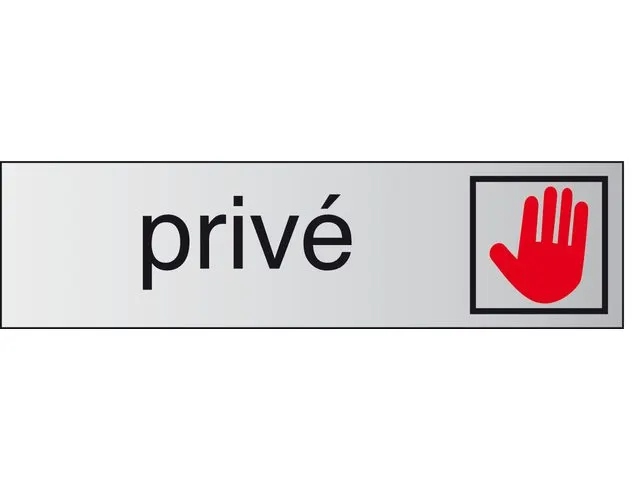 Plaque d'information pictogramme Privé 165x44mm