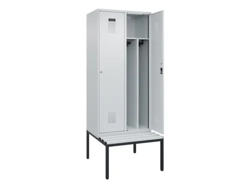 locker met bank,voor scheiding van kleding,HxBxD 2120x800x815mm,2vak