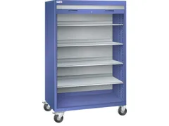 Mobiele roldeurkast,HxBxD 1813x1205x691mm,4xStalen bodem,cil.-slot