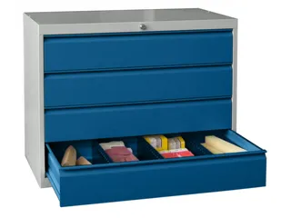 ladekast HxBxD 800x1023x600mm 4laden slot RAL7035 front RAL5010 - 2