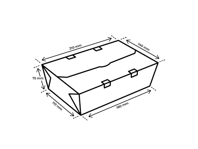 Boîte-repas Fonkels GO!mealbox 2000ml marron 23x14x7,4cm 80pces