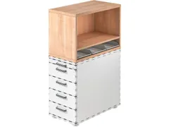 containeropzet,HxBxD 530x428x800mm,m. 3kunstst. inzetelementen DIN A4