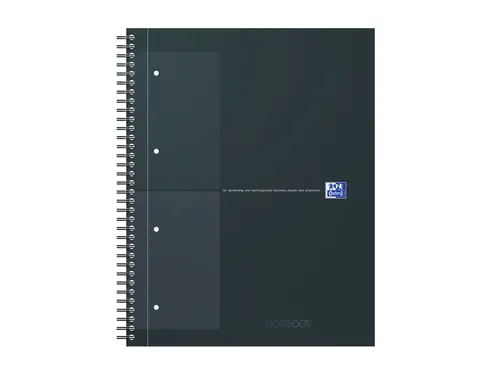 Spiraalblok Oxford International Notebook A4+ ruit 5x5mm Zwart