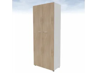 kantoorkast,HxBxD 2140x860x450mm,4xhouten vloer,5ordnerhoogte,romp wit - 3