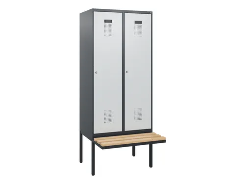 locker met bank,HxBxD 1950x800x815mm,2vak,vak B 400mm,cilinderslot