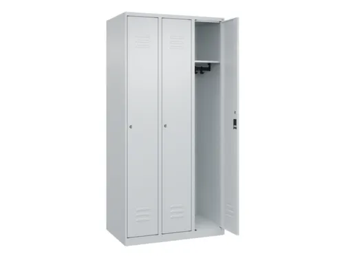 locker,HxBxD 1850x900x500mm,3vak,vak B 300mm,cil.-slot,staand op vloer