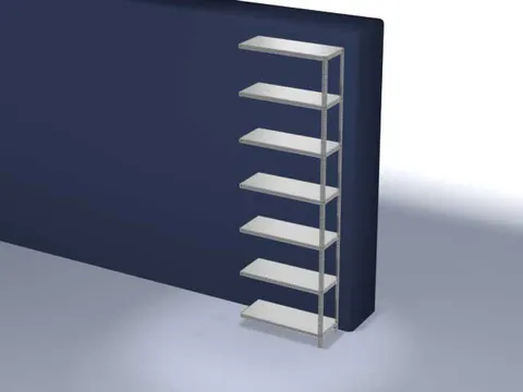 magazijnstelling,aanbouwveld,HxBxD 3000x1000x400mm,vaklast 200kg