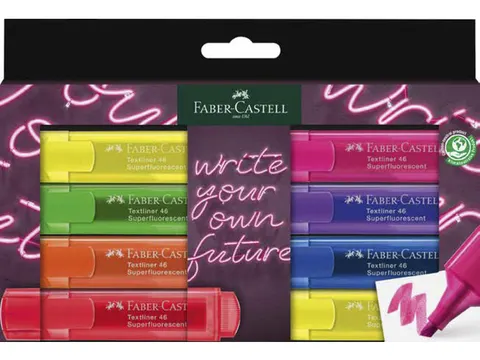 Markeerstiften Faber-Castell 46 Neon 8 stuks in karton etui