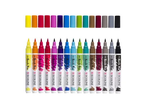 Brushpen Talens Ecoline set à 15 kleuren