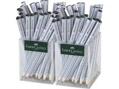 Potlood Faber-Castell Jumbo Grip 2 kokers van 36 stuks zilver