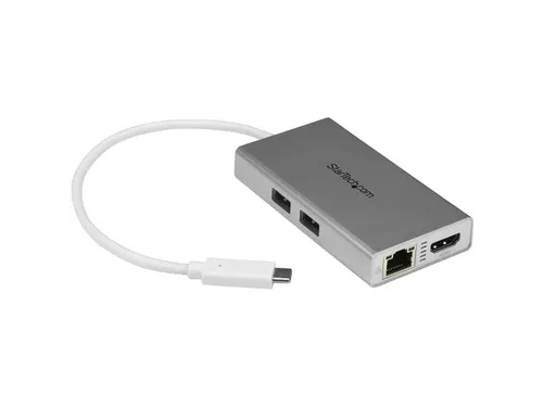 Usb-C Multiport Laptop Adapter 4K Hdmi - Gbe - Usb 3.0 - Zilver & Wit