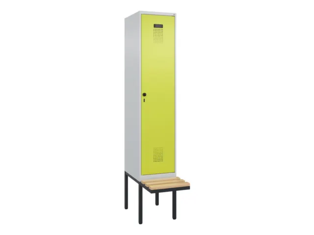 locker met bank,voor scheiding van kleding,HxBxD 2120x400x815mm,1vak