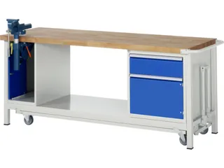 Werkbank Hxbxd 880x2000x700mm Beukenhouten Werkblad 1lade 2 Kasten - 1