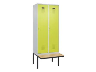 locker met bank,HxBxD 2120x800x815mm,2vak,vak B 400mm,cilinderslot - 2