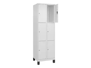 lockerkast,HxBxD 1950x600x500mm,2x3vakken,vak B 300mm,cil.-slot,voeten - 1