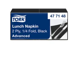 Servetten Tork 477148 2-laags 33x33cm zwart 1/4 vouw 200st.