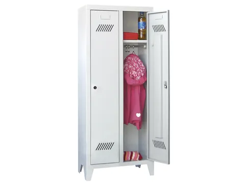 lockerkast v. kinderen,HxBxD 1300x530x300mm,2vak,RAL7035,front RAL3000