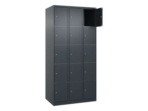 lockerkast HxBxD 1850x900x500mm 3x5vakken cil.-slot staand op vloer