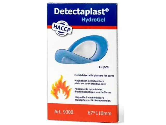 Detectaplast 9300 hydrogelpleister waterafstotend blauw 67x110mm 10 st