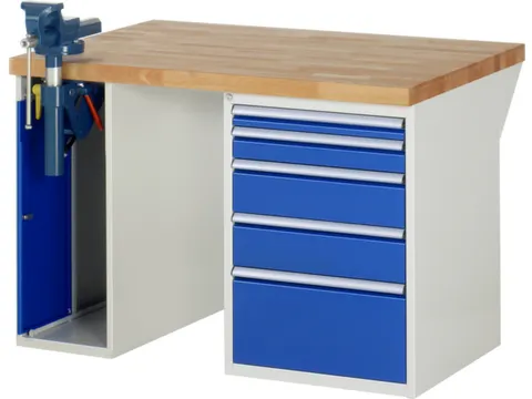 werkbank,HxBxD 890x1250x900mm,beukblad,draagverm. 750kg,2containers