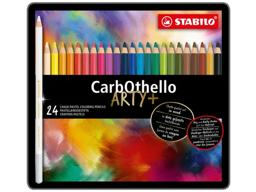 Kleurpotloden STABILO CarbOthello kalkpastel assorti blik à 24 stuks