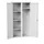 Lockerkast 2000x1050x550mm 4 vakken, dubbele vleugeldeur, RAL7035