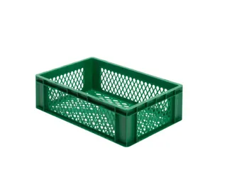 Euronorm-Stapelbak 33l 175x 600x 400mm Wanden/Bodem Opengewerkt Groen - 1