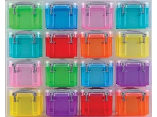 Muurkubus met 16 Opbergdozen 0,14 Liter Transparant Assortiment - 2