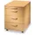 Mobiel Ladenblok 590x430x580mm 1pennenlade 3laden Beuken Beugelgreep