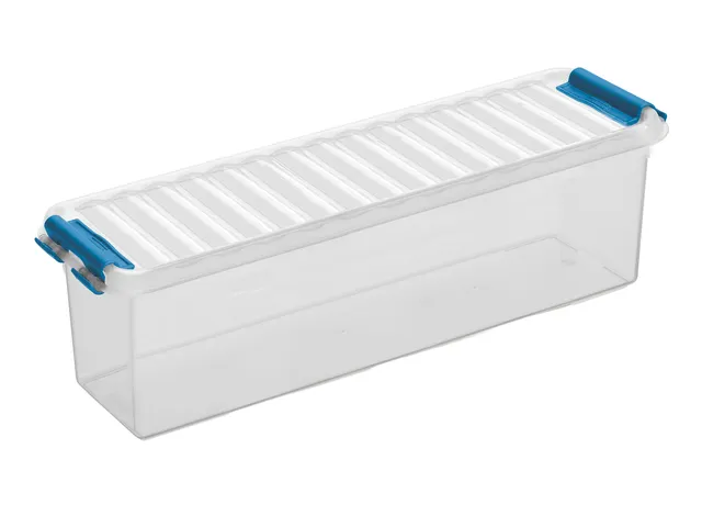 Q-line opbergbox 1,3L transparant blauw - 27x8,4x9cm