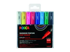 Verfstift Posca PC1MC Extra Fijne punt 0,7-1,0mm 8st assorti