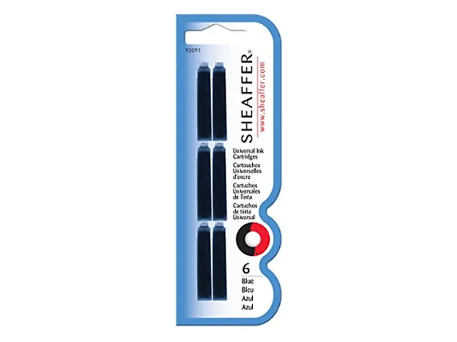Inktpatronen SHEAFFER blauw 6 stuks op blister