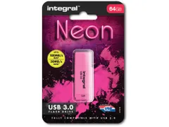 Integral Neon Usb Stick 3.0, 64gb, Roze