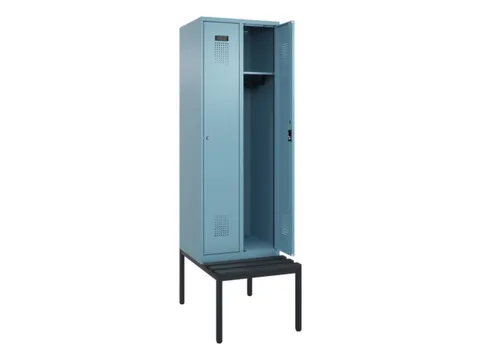 locker met bank,HxBxD 2120x600x815mm,2vak,vak B 300mm,cilinderslot