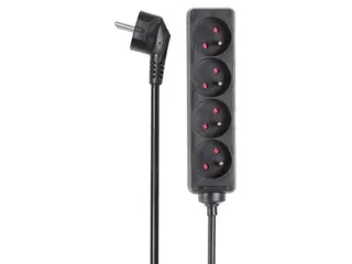 4-Voudige Stekkerdoos - 5m Kabel - Zwart - Penaarde - 1