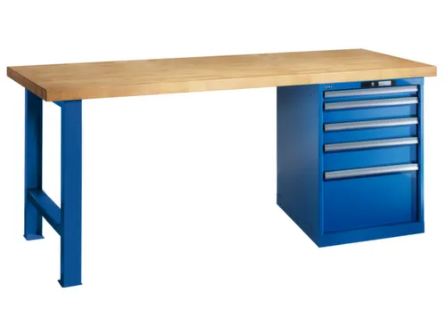 werkbank,HxBxD 840x2000x750mm,multiplexblad,lak RAL5012