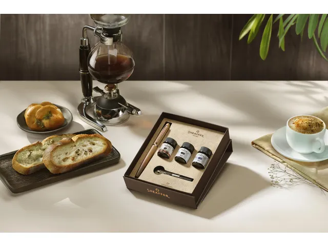 Coffret cadeau stylo plume Sheaffer VFM M Coffee ed. Matt brown 3x10ml
