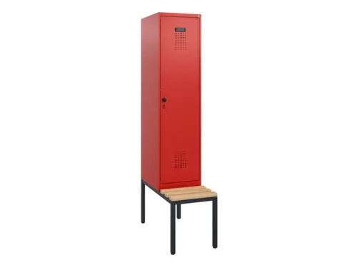 locker met bank,HxBxD 1950x400x815mm,1vak,vak B 400mm,draaigrendel