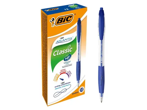 Balpen Bic Atlantis classic grip clic medium blauw