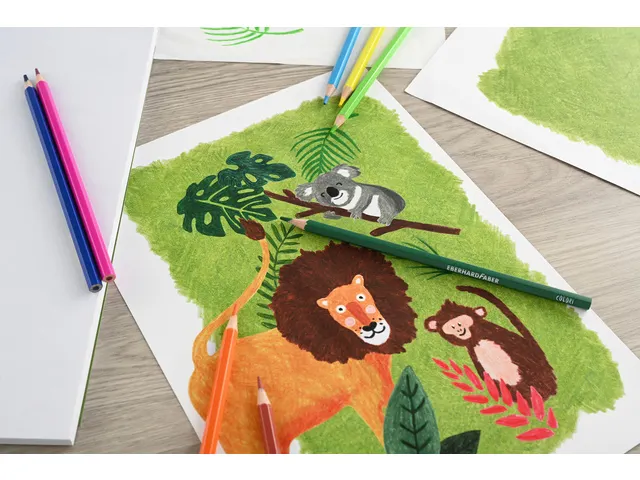 Kleurpotlood Eberhard Faber 17,5cm kartonnen etui à 12 stuks assorti