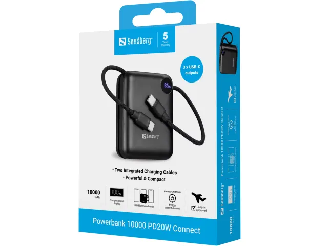 Sandberg powerbank 10000 mAh PD20W Connect