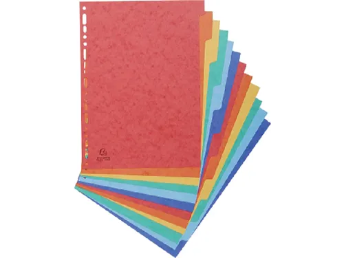 Tabbladen Exacompta A4 225x297mm 11-gaats 12-delig glanskarton