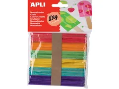 Bâtonnet en bois multicolore blister de 50 pièces