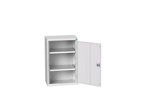 hangkast,HxBxD 800x525x350mm,vleugeldeur,2xStalen bodem,romp RAL7035