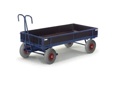 Handtrekwagen 4 Wielen 1000kg 1960x960mm Houten Wanden Luchtbanden